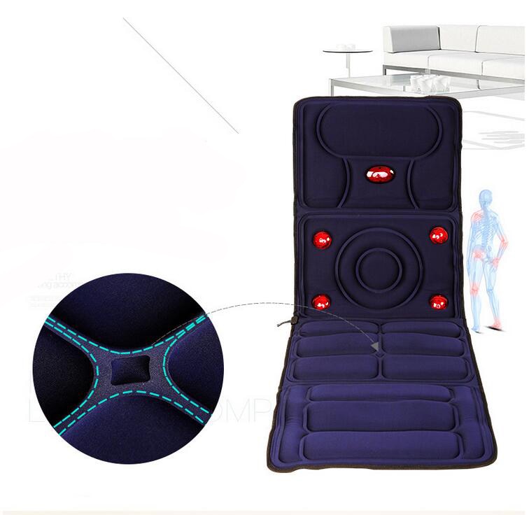 New upgrade 9 mode electric vibrating massager mattress far infrared heating therapy neck back massage relaxation bed health car