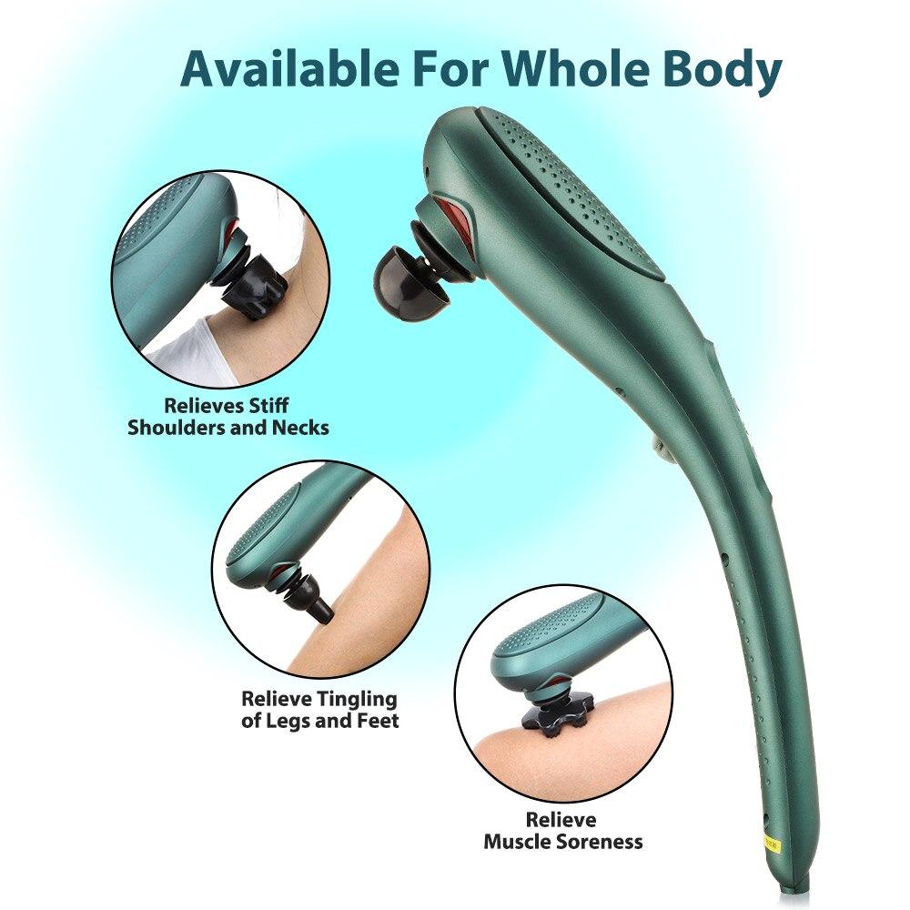 6 in 1 Rechargable Massage Stick for Muscles Neck Cordless Electric Body Massage Deep Tissue Back Heat Vibration Massager Hammer