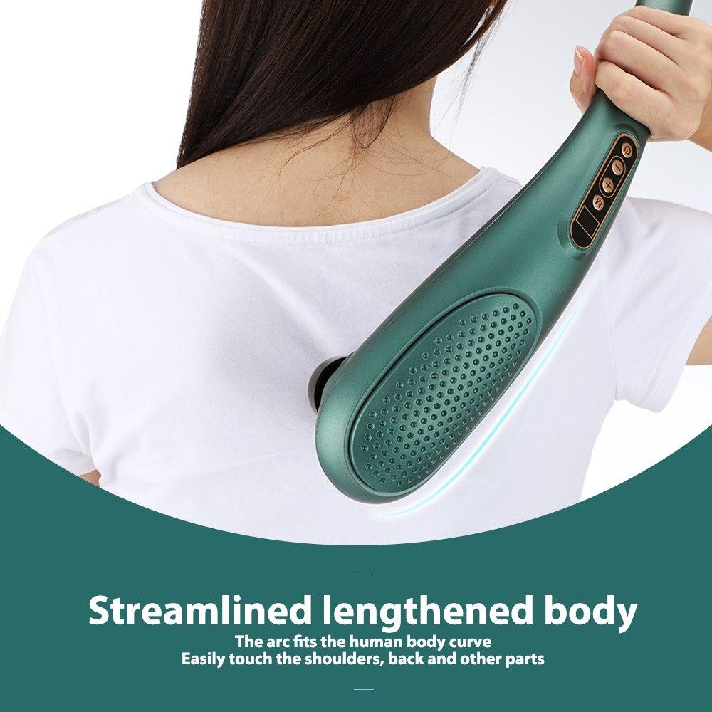 6 in 1 Rechargable Massage Stick for Muscles Neck Cordless Electric Body Massage Deep Tissue Back Heat Vibration Massager Hammer