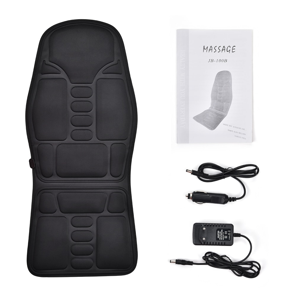 Electric Massage Chair Pad Heating Vibrating Back Massager Chair Cushion Car Home Office Lumbar Pain Relief With Remote Controls