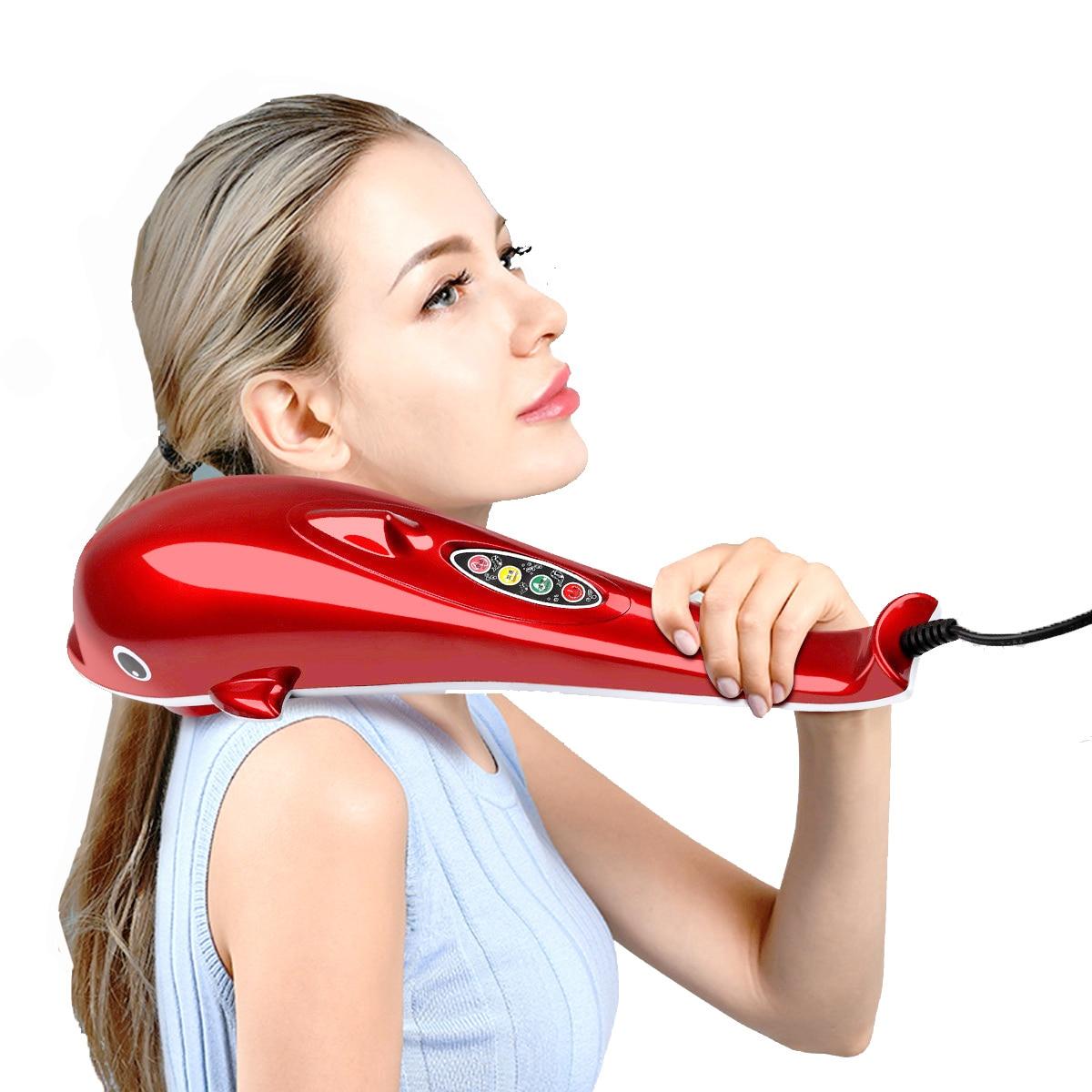 Electric Dolphin Massager Back Massage Hammer Vibration Infrared Stick Roller Cervical Body Massage