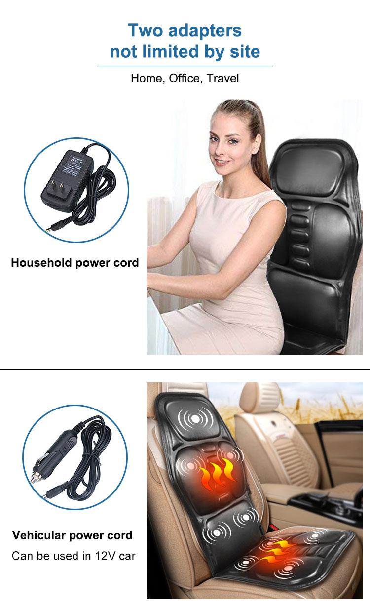 DARCON Electric Car Massage Chair Neck Back Massager Pad Heating Vibrating Body Massage Cusion Home Car charging Relax Mat