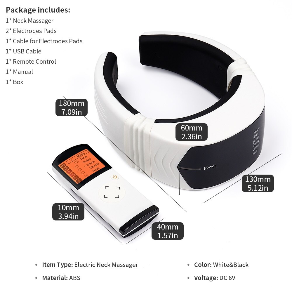 Electric Magnetic Pulse Neck Massager Infrared Heating Neck Back Vibration Massage Device Therapy Cervical Vertebra Relief Pain