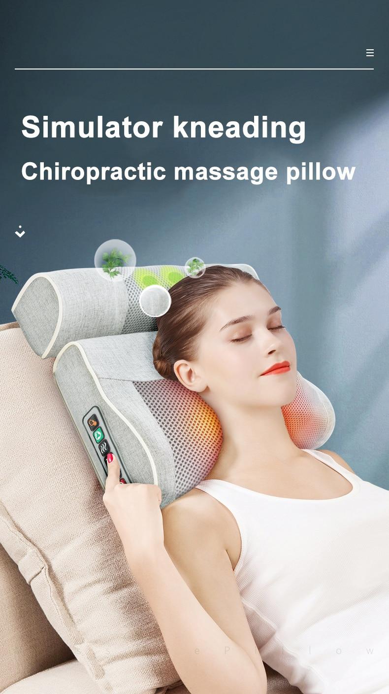 2 In 1 Massage Pillow Neck Back Shoulder Waist Body Electric Vibrating Cervical Spine Massager Gift