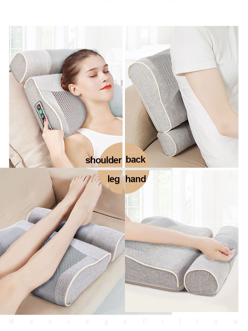 2 In 1 Massage Pillow Neck Back Shoulder Waist Body Electric Vibrating Cervical Spine Massager Gift