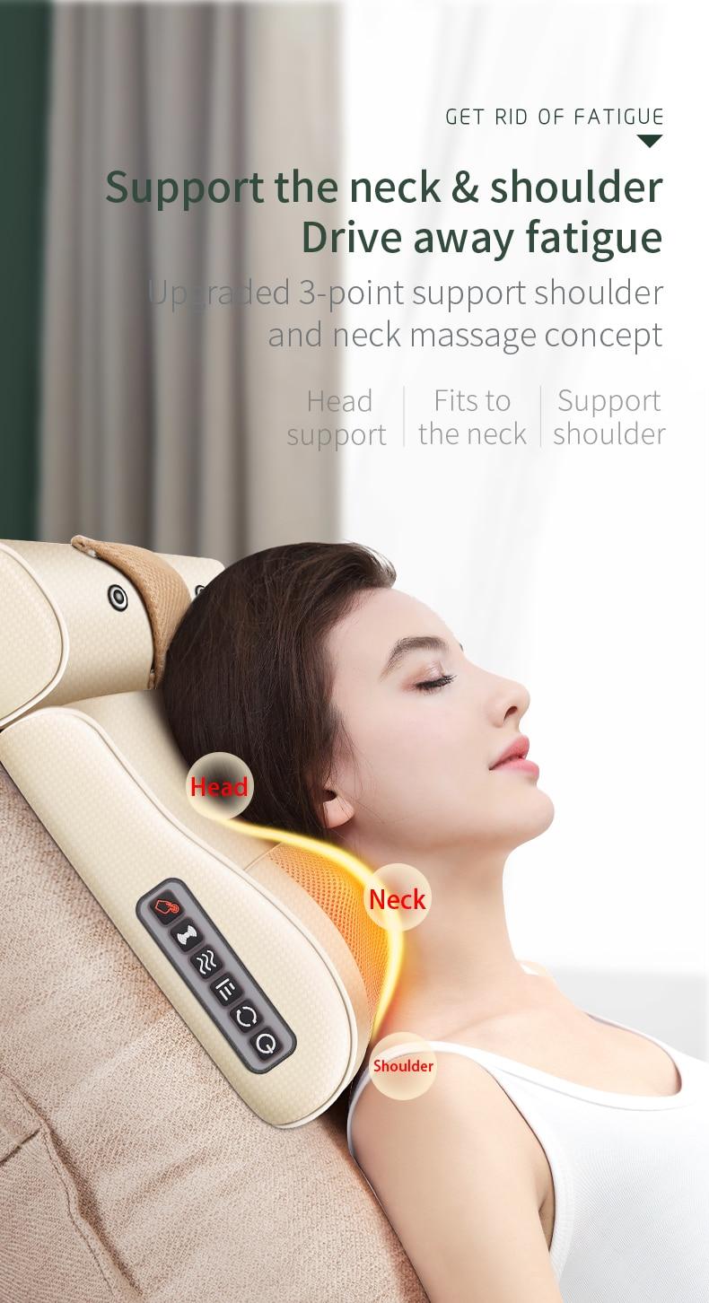 Electric Neck Shoulder Waist Back Multifunctional Kneading Whole Body Household MassagePillow Vibration Heating Pain Relief Gift