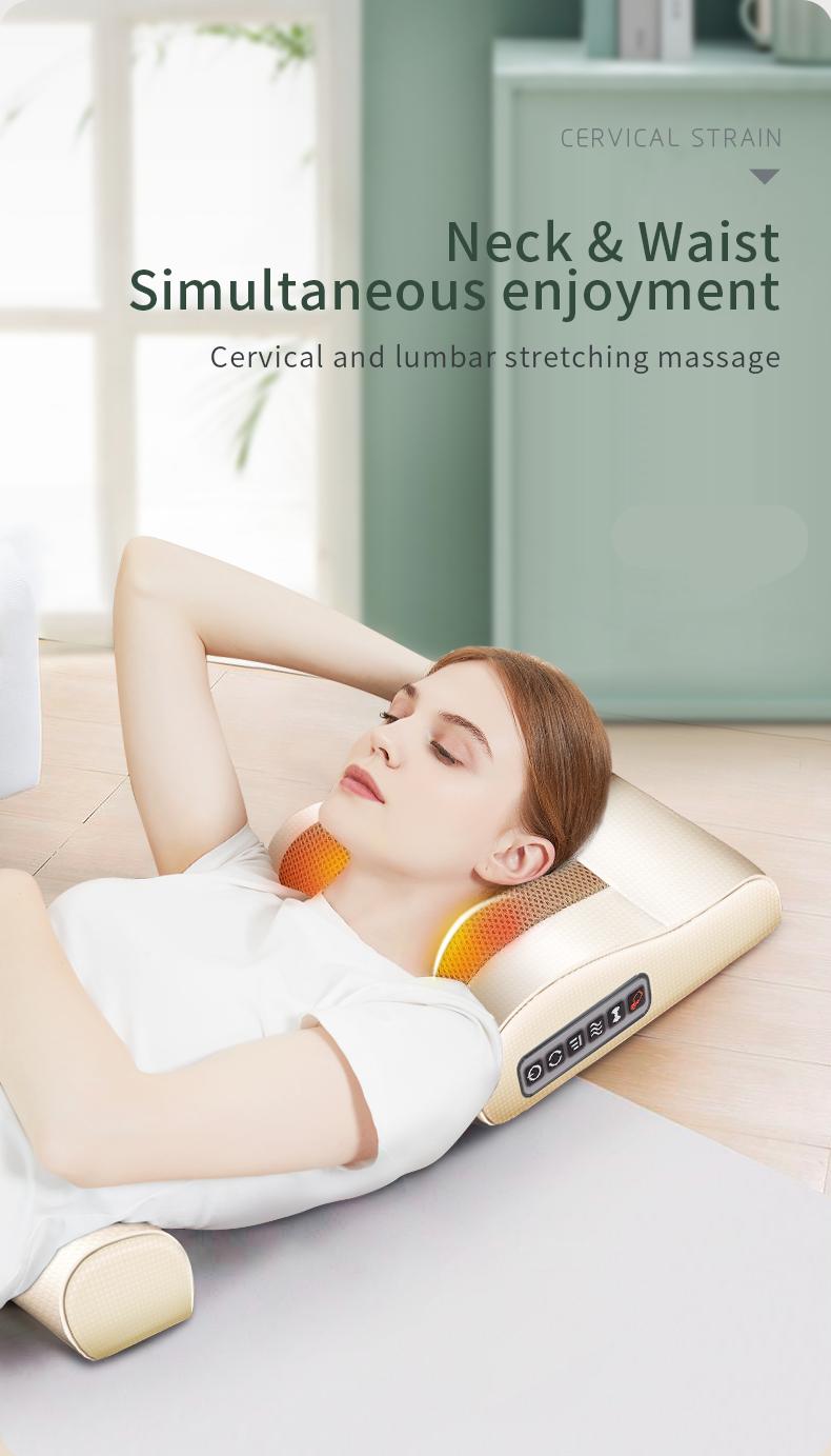 Electric Neck Shoulder Waist Back Multifunctional Kneading Whole Body Household MassagePillow Vibration Heating Pain Relief Gift