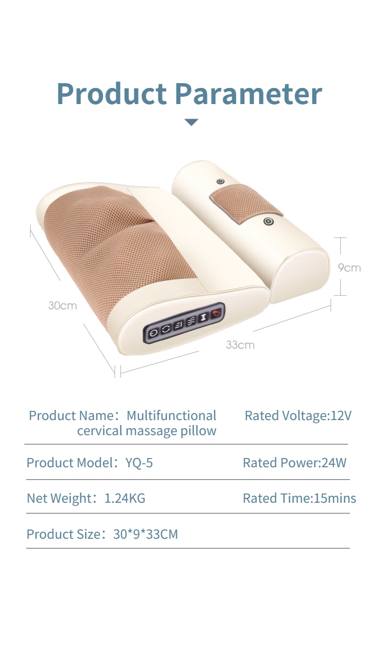 Electric Neck Shoulder Waist Back Multifunctional Kneading Whole Body Household MassagePillow Vibration Heating Pain Relief Gift