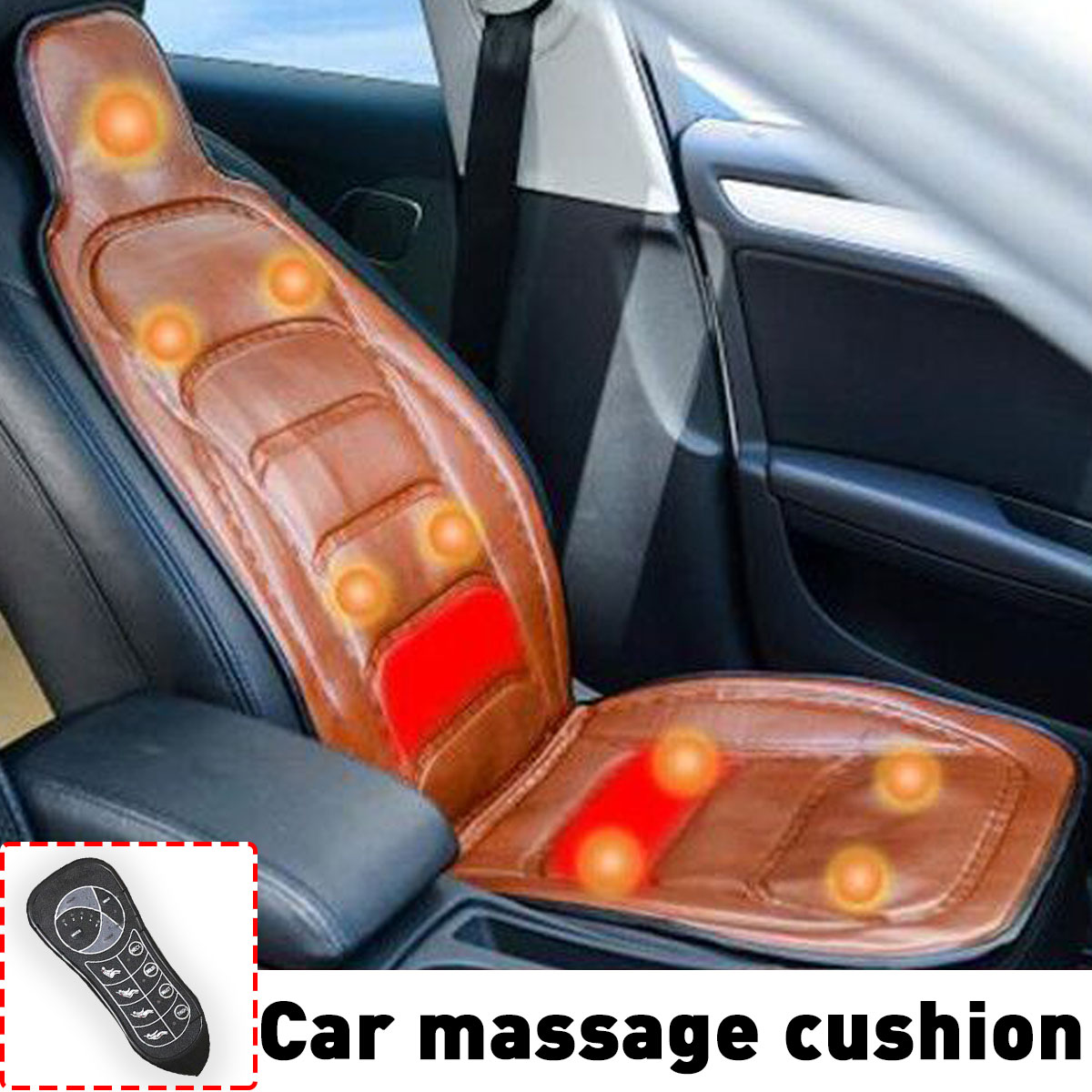 File Electric Body Heating Car Massage Cushion Vibration Seat Home Office Car Seat Chair Massager Lumbar Back Neck Pad Relax