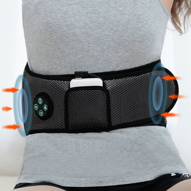 EMS Smart Waist Brace Belt Air Press Pain Relaxation Relief Massage Belt Back Brace Heating Vibration Electric Waist Massager