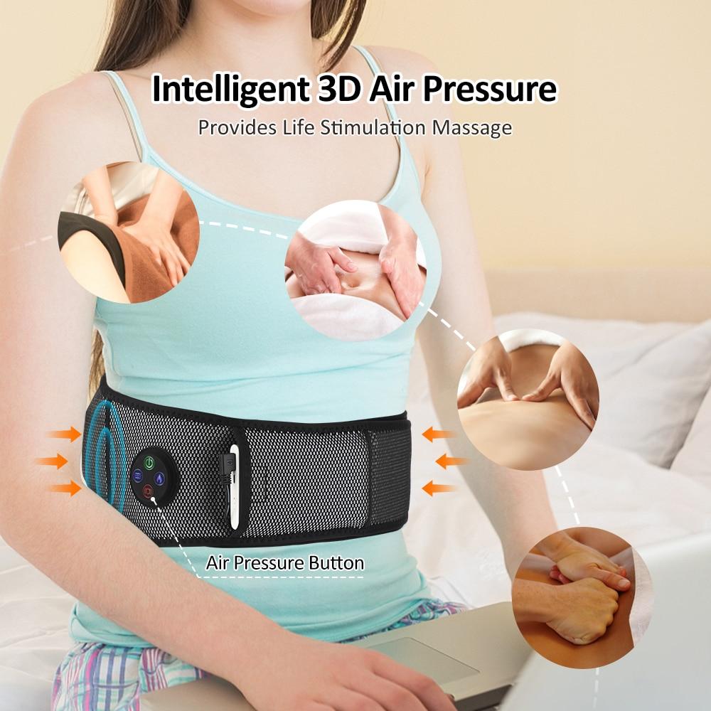 EMS Smart Waist Brace Belt Air Press Pain Relaxation Relief Massage Belt Back Brace Heating Vibration Electric Waist Massager