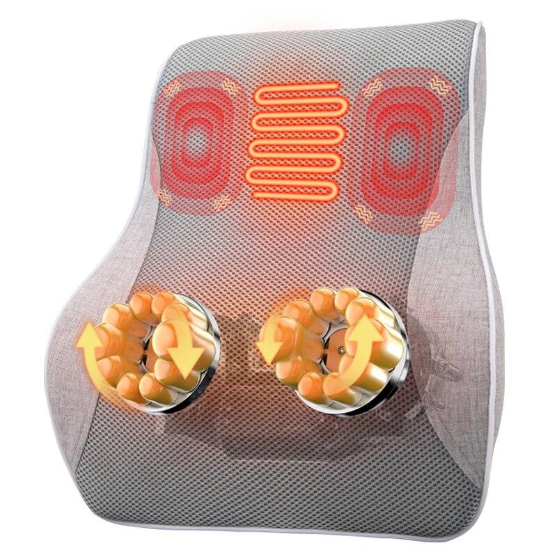 Electric Vibrating Back Neck Shoulder Infrared Massager Cushion Heat Kneading Cervical Shiatsu Home Car Seat Sofa Chair Pillow