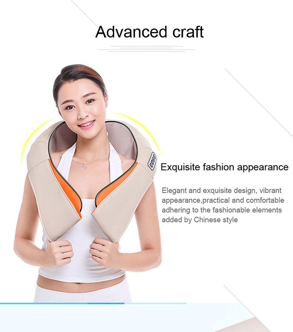 U Shape Electrical Shiatsu Back Neck Shoulder Body Massager Infrared Heated Kneading Car/Home Massage Shawl