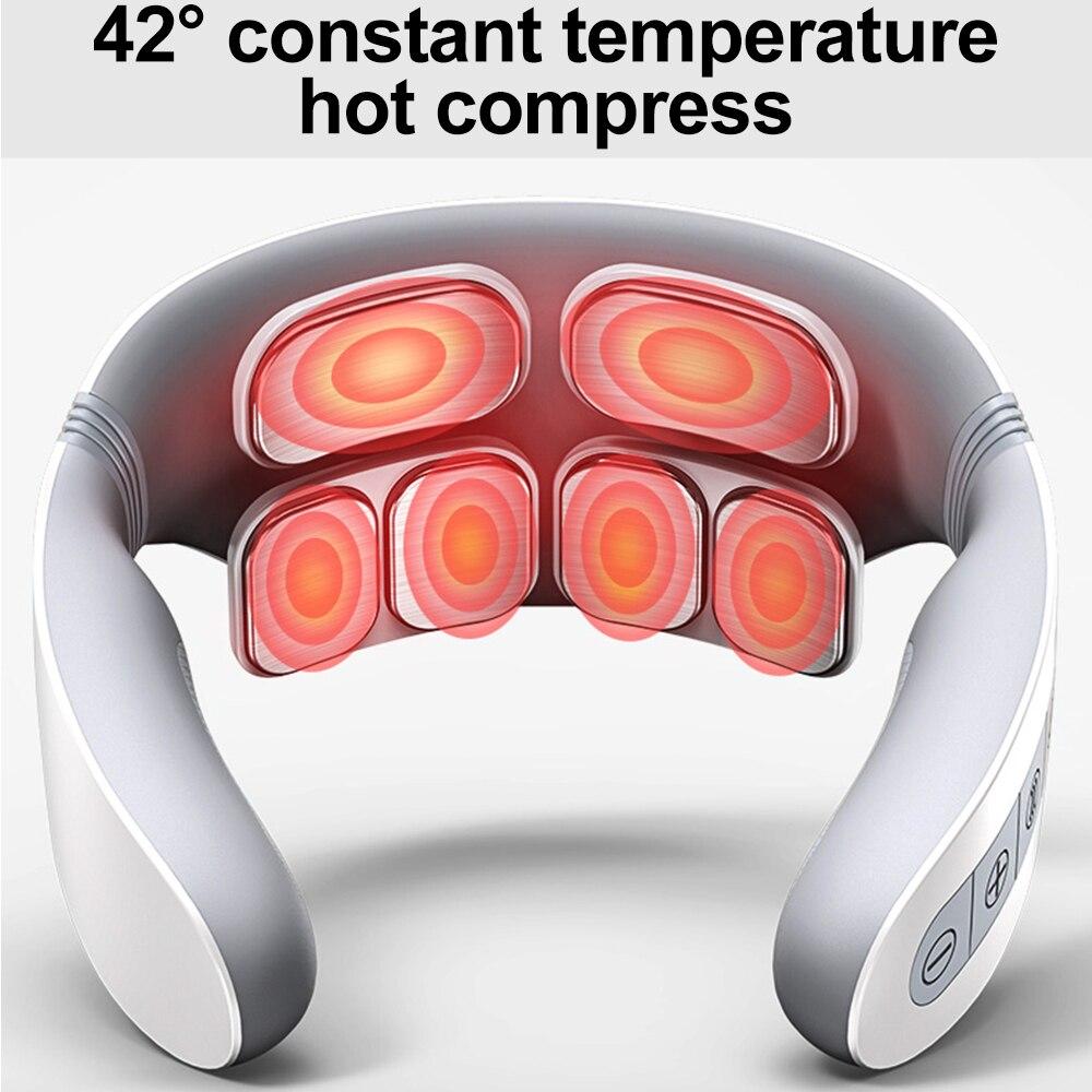 6Head Electric Neck Massager & Pulse Back Neck Massager Wireless Cervical Massage Health-Care Pain Relief 360° Vibration Massage