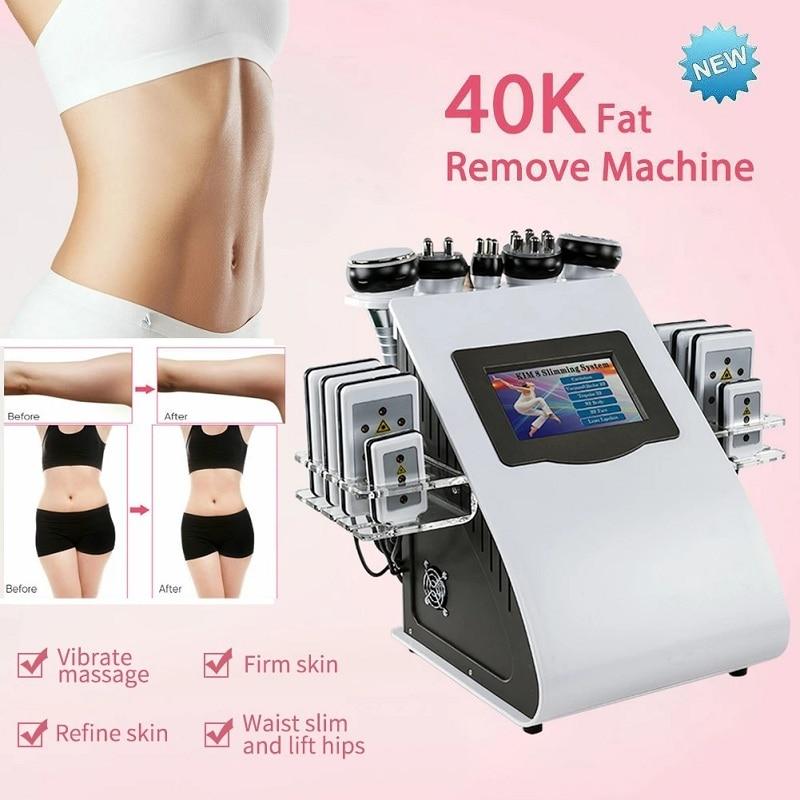 2021 Newest Fast Shipping 6 In 1 40K Ultrasonic Cavitation Vacuum Radio Frequency Laser 8 Pads Lipo Laser Slimming Machine