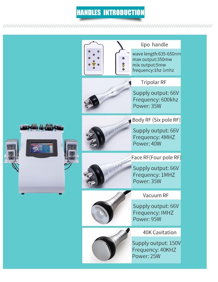 2021 Newest Fast Shipping 6 In 1 40K Ultrasonic Cavitation Vacuum Radio Frequency Laser 8 Pads Lipo Laser Slimming Machine