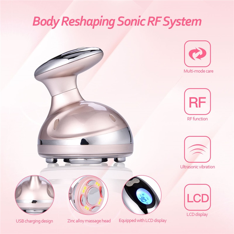 CkeyiN RF Cavitation Ultrasonic Slimming Massager Body Shaping LED Fat Burner Skin Care Fat Burner Anti Cellulite Firming Device