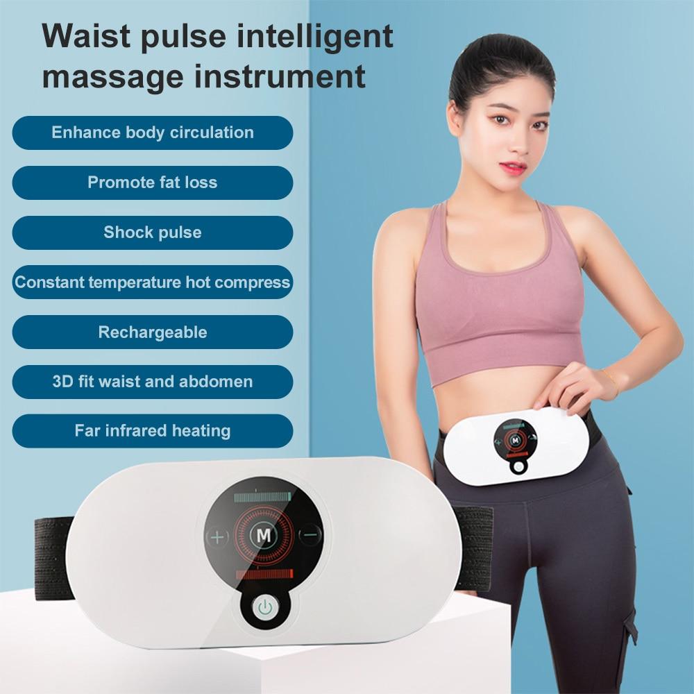 Hot Compress Waist Massager TENS EMS Infrared Heating Relieves Lumbar Muscle Strain Wireless Remote Massage Home Relaxation Tool