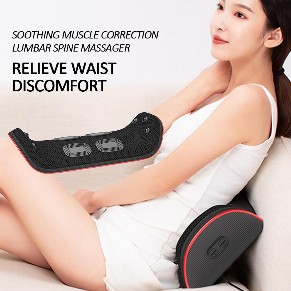 Electric Lumbar Traction Device Waist Back Massager Vibration Massage Lumbar Spine Support Waist Relieve Fatigue Health Care