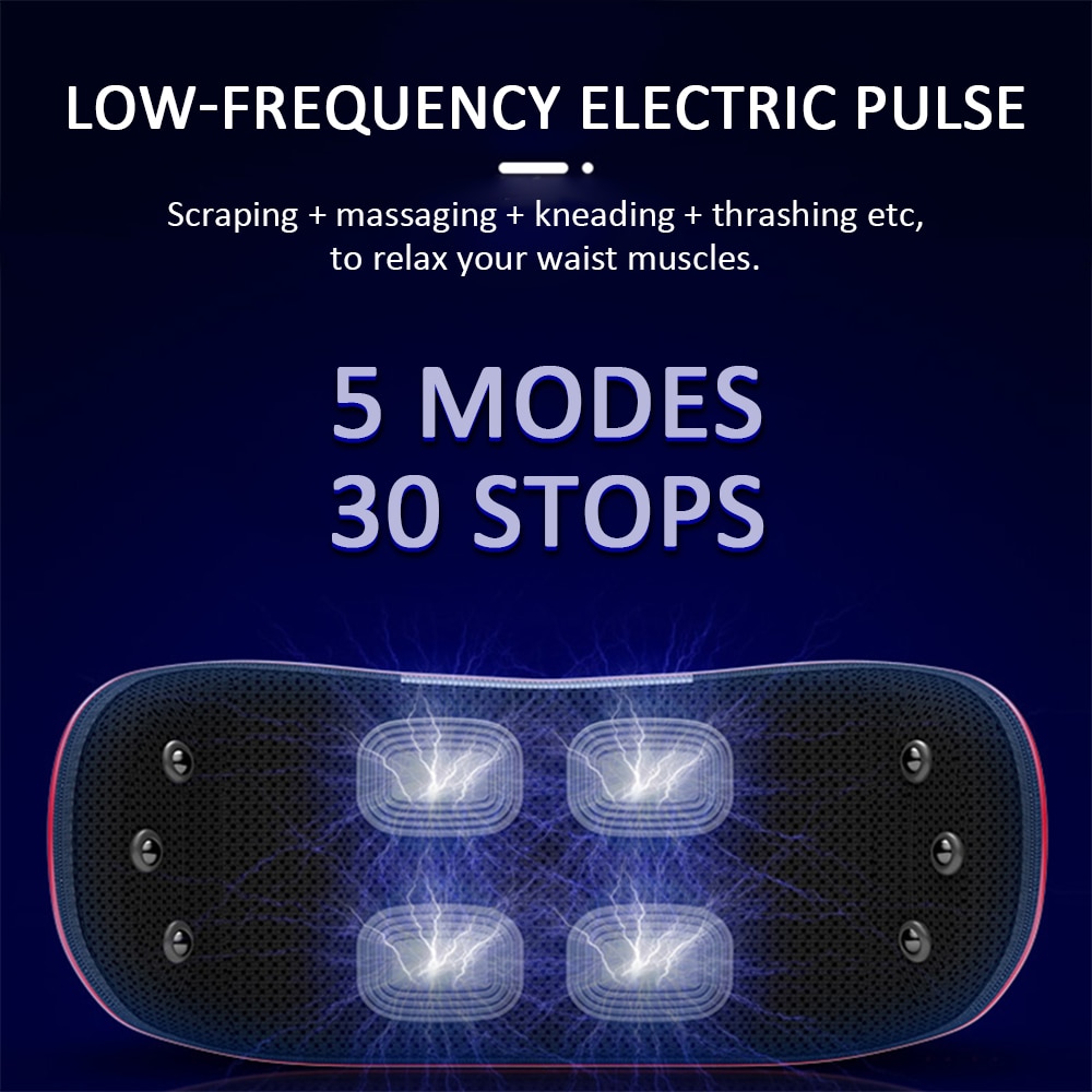 Electric Lumbar Traction Device Waist Back Massager Vibration Massage Lumbar Spine Support Waist Relieve Fatigue Health Care