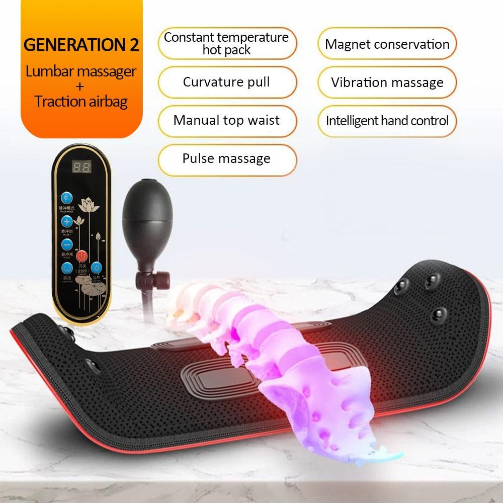 Electric Lumbar Traction Device Waist Back Massager Vibration Massage Lumbar Spine Support Waist Relieve Fatigue Health Care