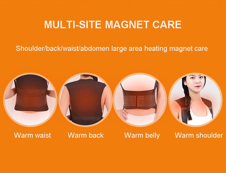 Shoulder Waist Warmer Tourmaline Spontaneous Heating Waistcoat Magnet Therapy Self Heating Vest Back Massage Lumbar Pain Relief