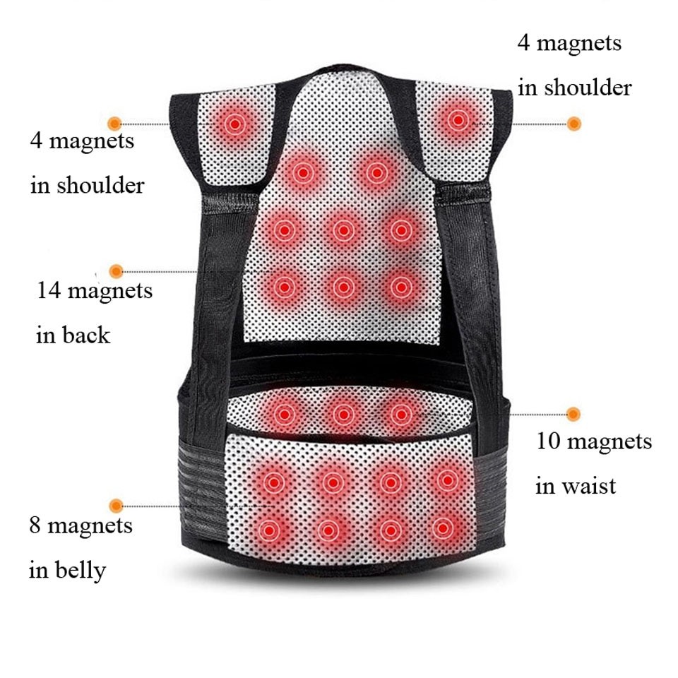 Shoulder Waist Warmer Tourmaline Spontaneous Heating Waistcoat Magnet Therapy Self Heating Vest Back Massage Lumbar Pain Relief