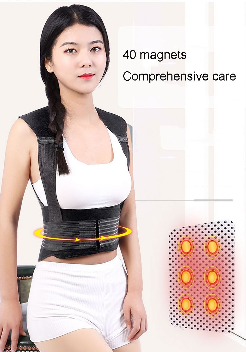 Shoulder Waist Warmer Tourmaline Spontaneous Heating Waistcoat Magnet Therapy Self Heating Vest Back Massage Lumbar Pain Relief