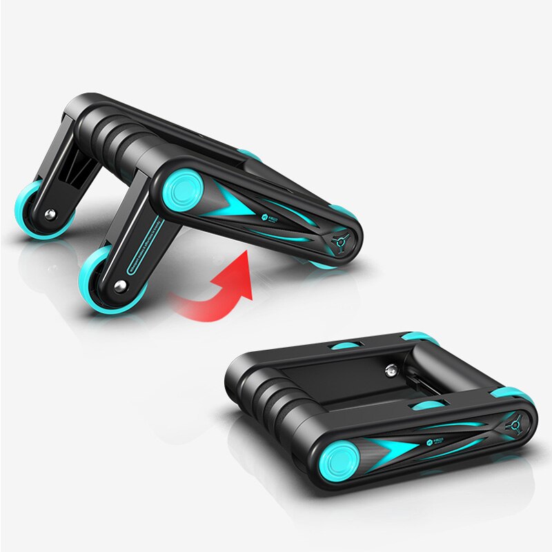 2pcs Multi-function Ab Roller Muscle Training Foldable Abdominal Wheel Push Up Rack Gym Equipment Arm Strength Fitness Exercise