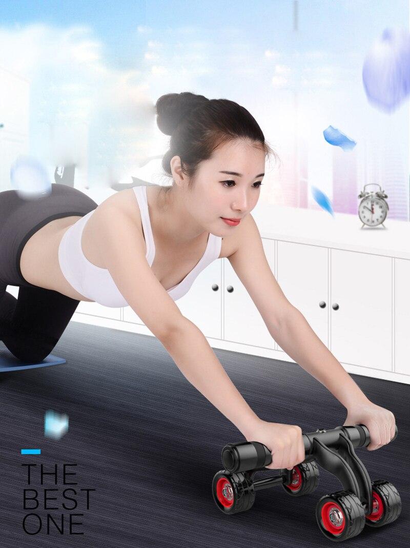 Steady Four-Wheels Abdominal Muscle Trainer Wheel Ab Rollers For Home Gym Exercise Equipment Waist Workout Fitness Roller