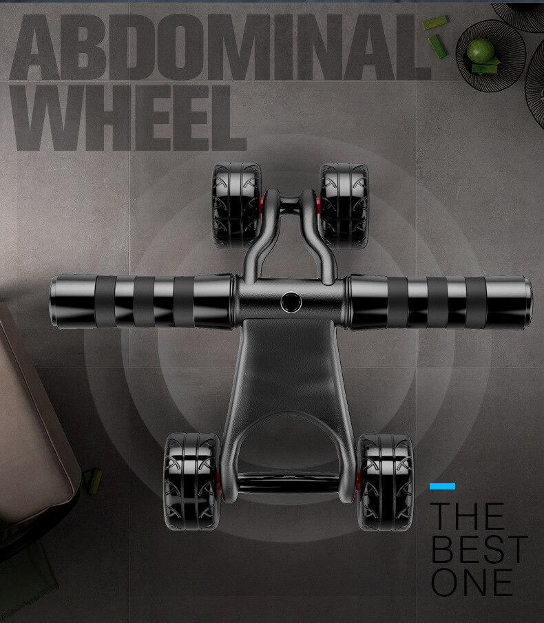 Steady Four-Wheels Abdominal Muscle Trainer Wheel Ab Rollers For Home Gym Exercise Equipment Waist Workout Fitness Roller