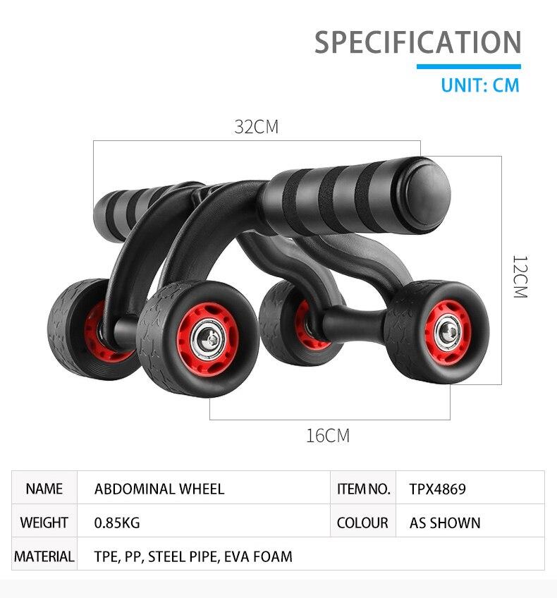 Abdominal Wheels Abdominal Muscles Training Roller Ab Wheel with Mat Bodybuilding Fitness Gym Equipment Core Exercise At Home