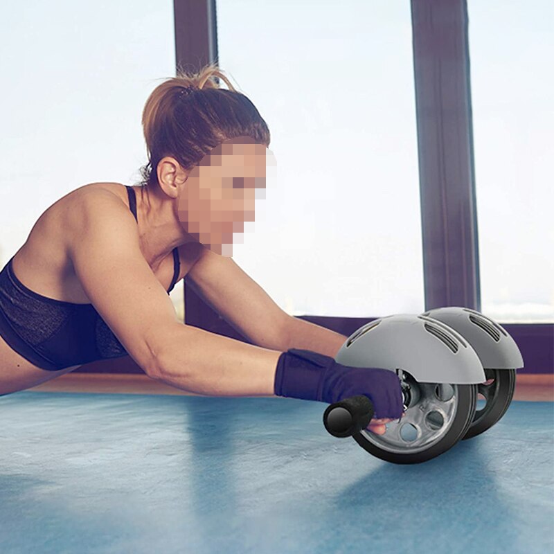 Two-wheel Abdominal Wheel Rebound Abdominal Muscle Wheel AB Power Roller Wheels Workout Equipment Gym Fitness Exercise Machine