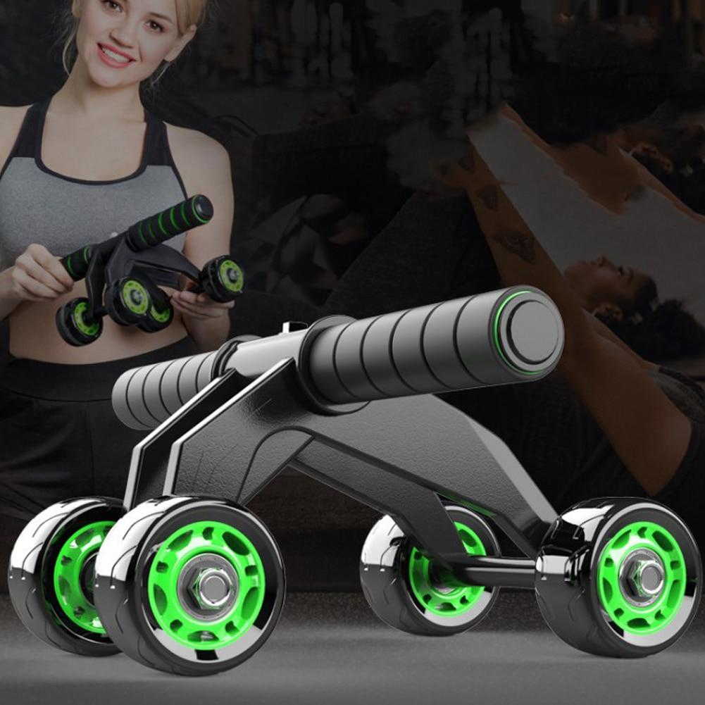 New 4 Wheels Abdominal Roller for Muscle Exercise Equipment Home Indoor Office Fitness No NoisePower Wheel Ab Roller Gym Trainer