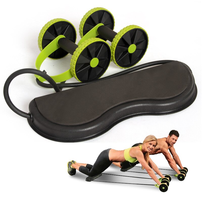 Wheel Ab Roller Double Muscle Trainer Wheel Abdominal Power resistance bands Gym Arm Waist Leg Training Fitness Exercise