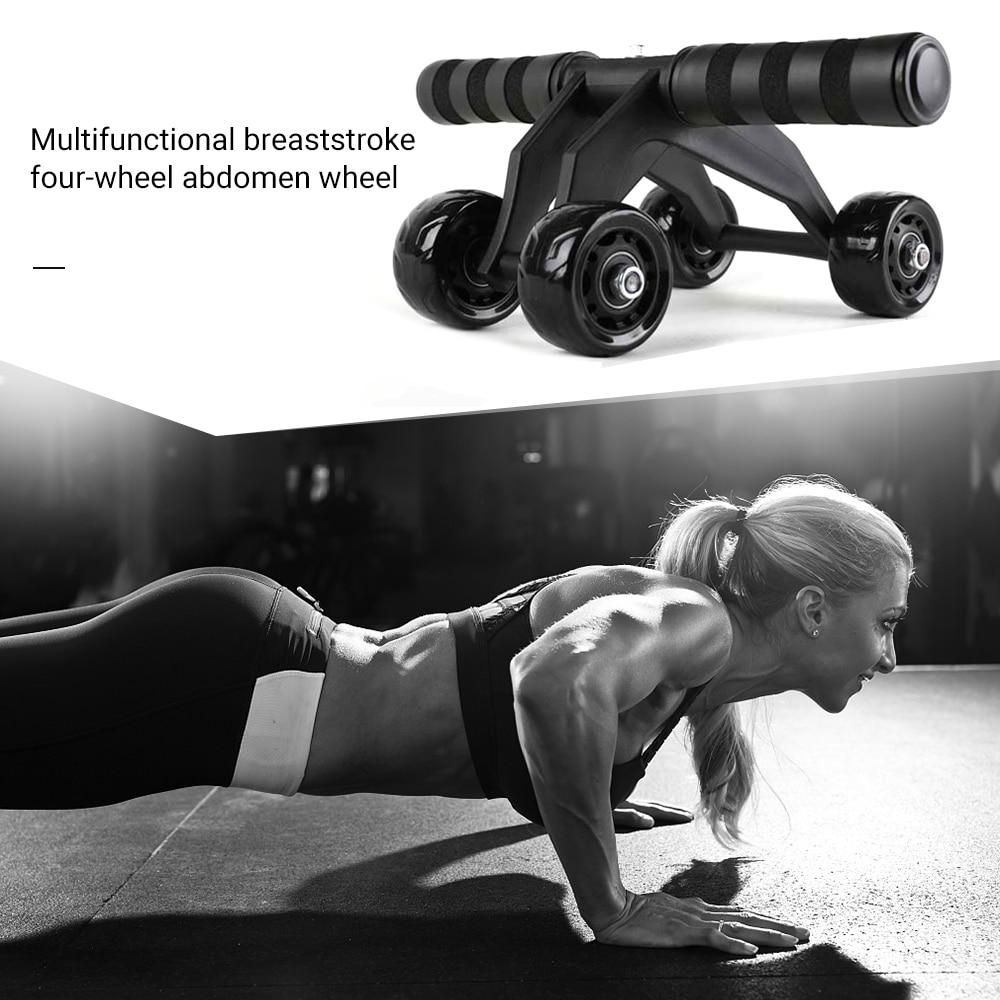 4 Wheels Abdominal Roller For Muscle Exercise Equipment Home Indoor Office Fitness No NoisePower Wheel Ab Roller Gym Trainer