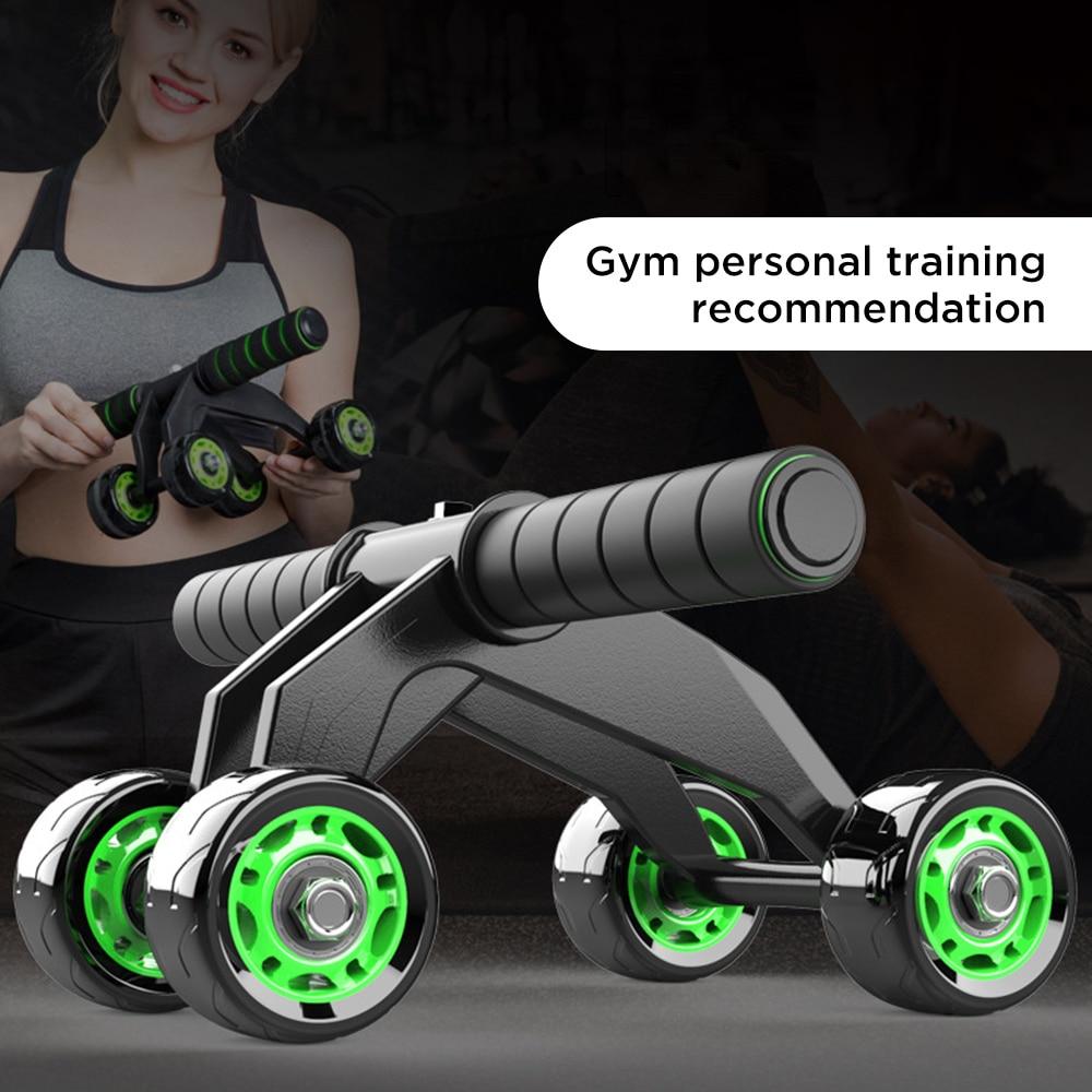 4 Wheels Abdominal Roller For Muscle Exercise Equipment Home Indoor Office Fitness No NoisePower Wheel Ab Roller Gym Trainer