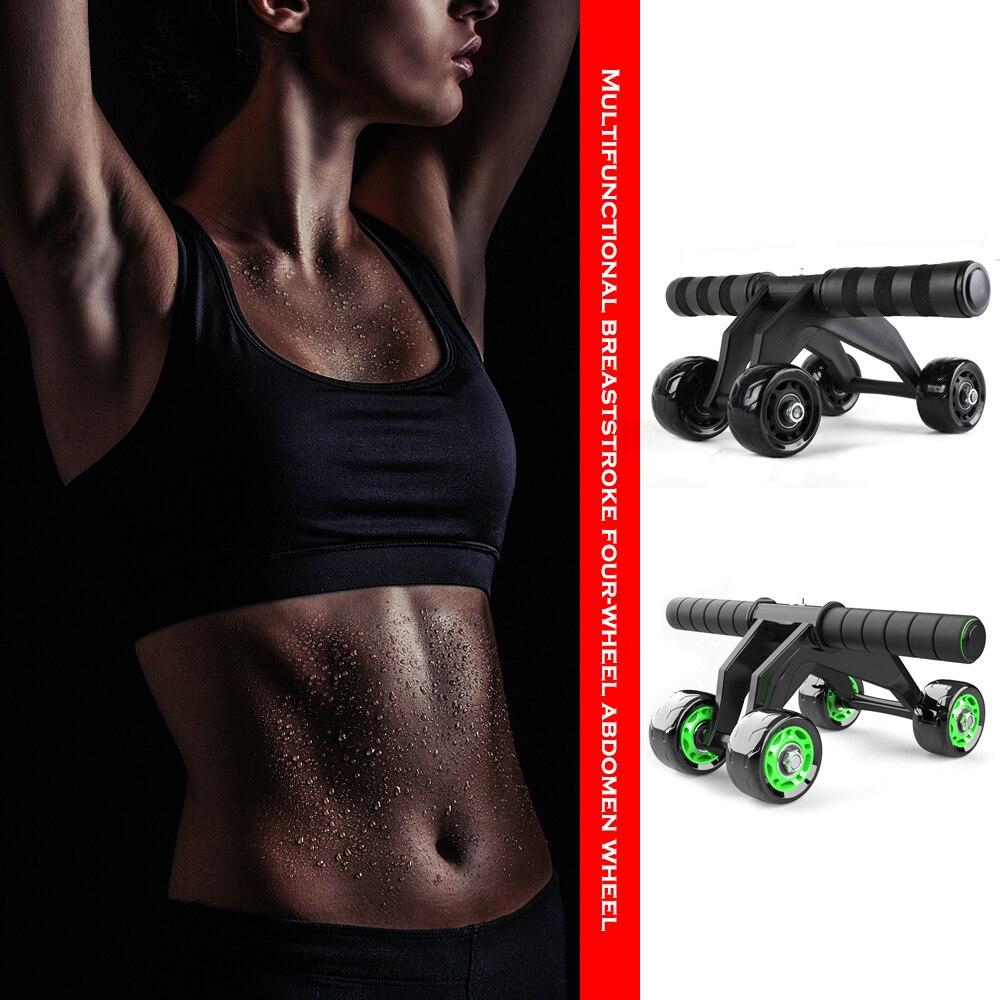 4 Wheels Abdominal Roller For Muscle Exercise Equipment Home Indoor Office Fitness No NoisePower Wheel Ab Roller Gym Trainer