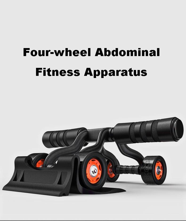 Four Wheels Abdominal Wheel Roller with Knee Pad Abdominal Muscle Trainer Home Gym Exercises Fitness Equipment AB Ripper x