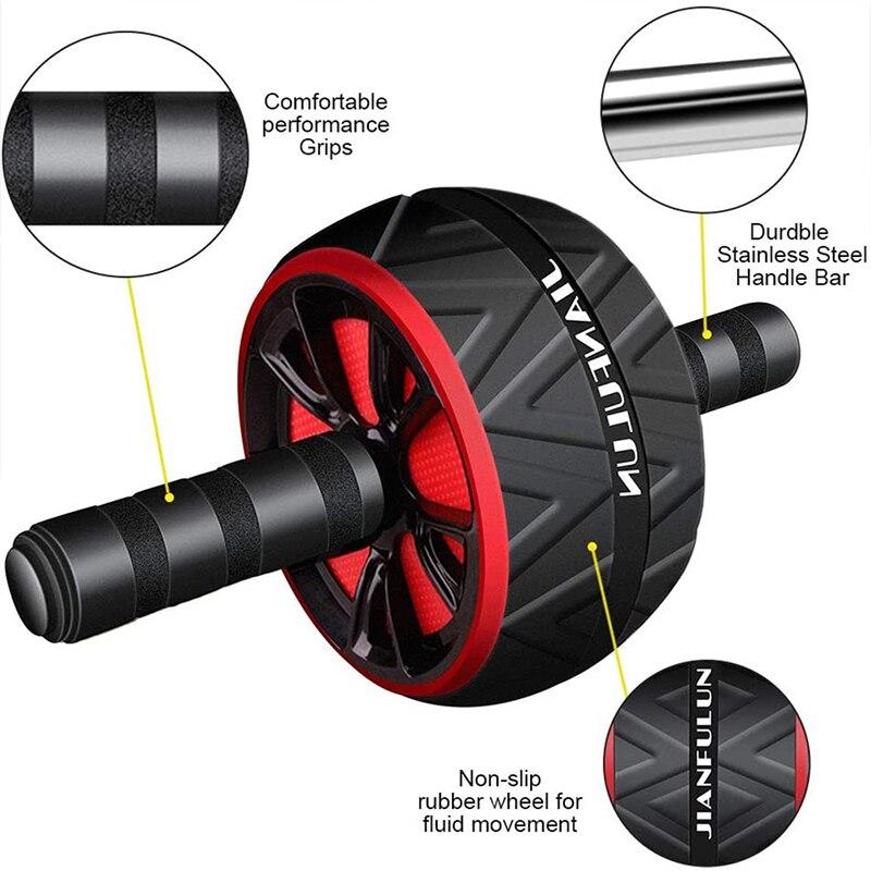 Ab Roller No Noise Abdominal Wheel Abs Core Workout Muscle Stretch Trainer For Arm Waist Leg Exercise Home Gym Fitness Equipment