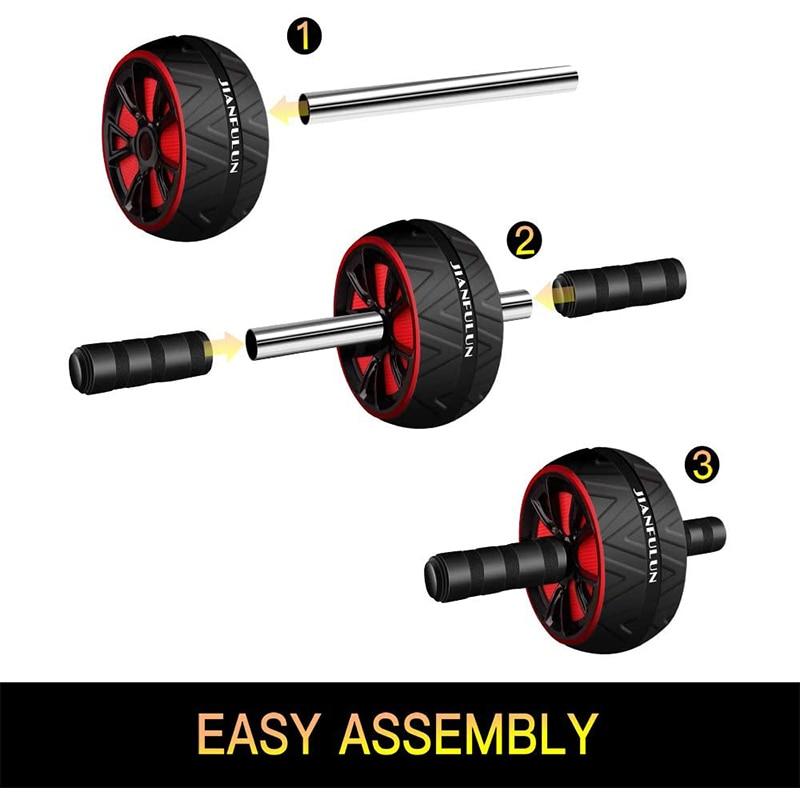 Ab Roller No Noise Abdominal Wheel Abs Core Workout Muscle Stretch Trainer For Arm Waist Leg Exercise Home Gym Fitness Equipment