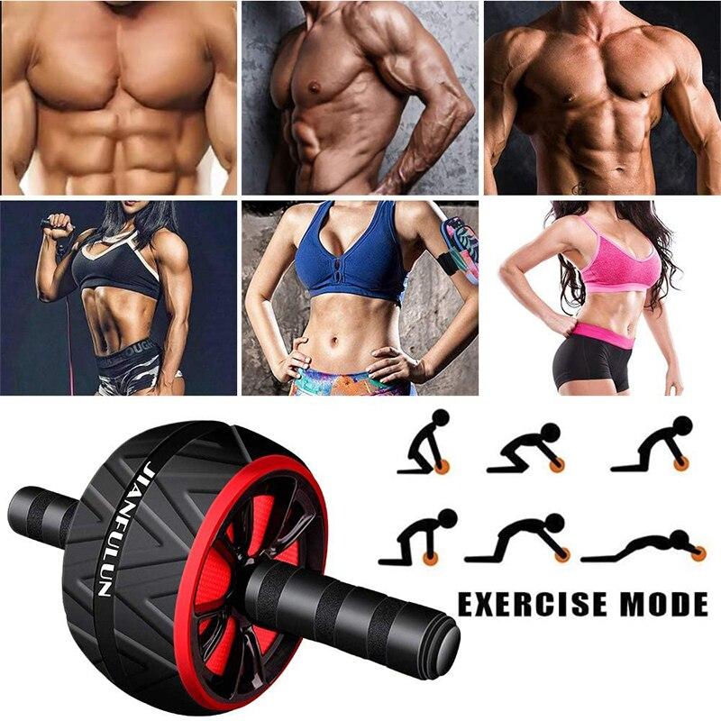 Ab Roller No Noise Abdominal Wheel Abs Core Workout Muscle Stretch Trainer For Arm Waist Leg Exercise Home Gym Fitness Equipment