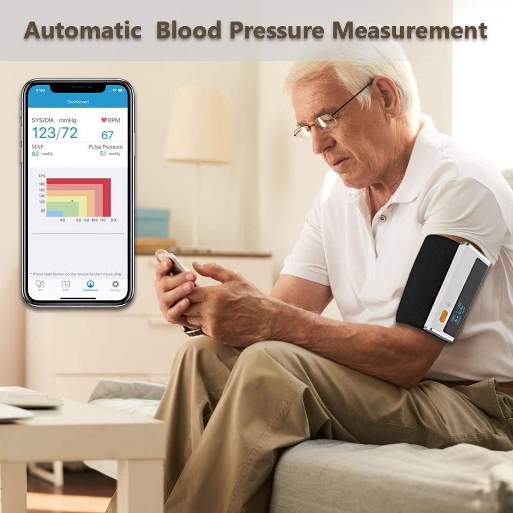 Wireless Bluetooth Blood Pressure Monitor With ECG Function Automatic Digital BP Machine Heart Rate Pulse EKG Support USB Charge