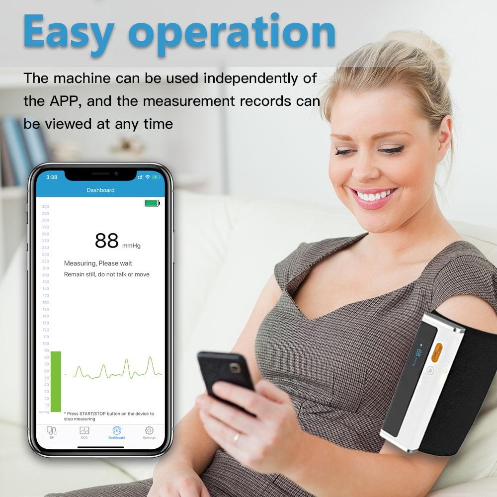 Wireless Bluetooth Blood Pressure Monitor With ECG Function Automatic Digital BP Machine Heart Rate Pulse EKG Support USB Charge