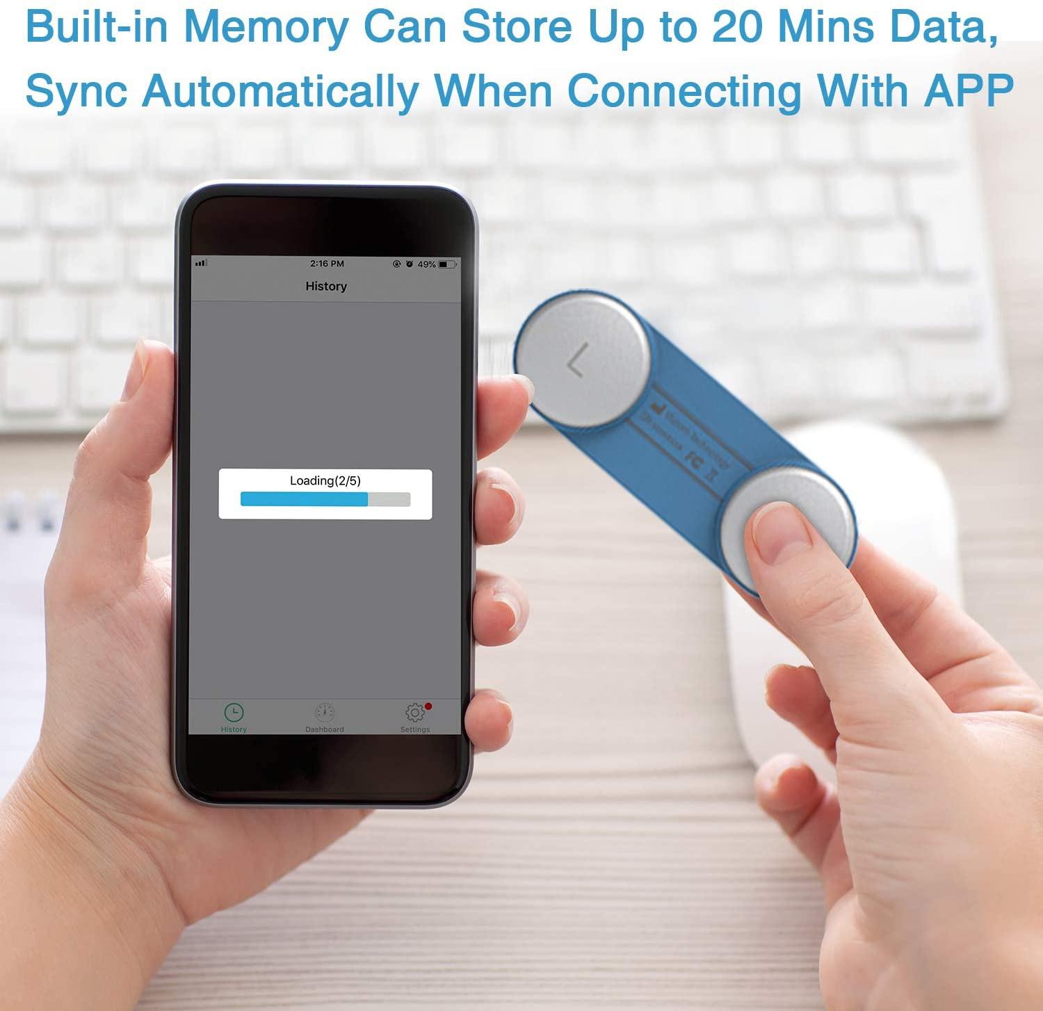 Bluetooth Wearable EKG Monitor ECG Machine Heart Monitoring Device Portable Handheld EKG Monitor USB Charging PDF Data Report