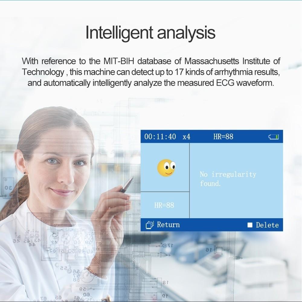 Heal Force Easy ECG Holter Monitor,Portable Household Heart EKG Handheld Heart Monitor with LCD Color Screen