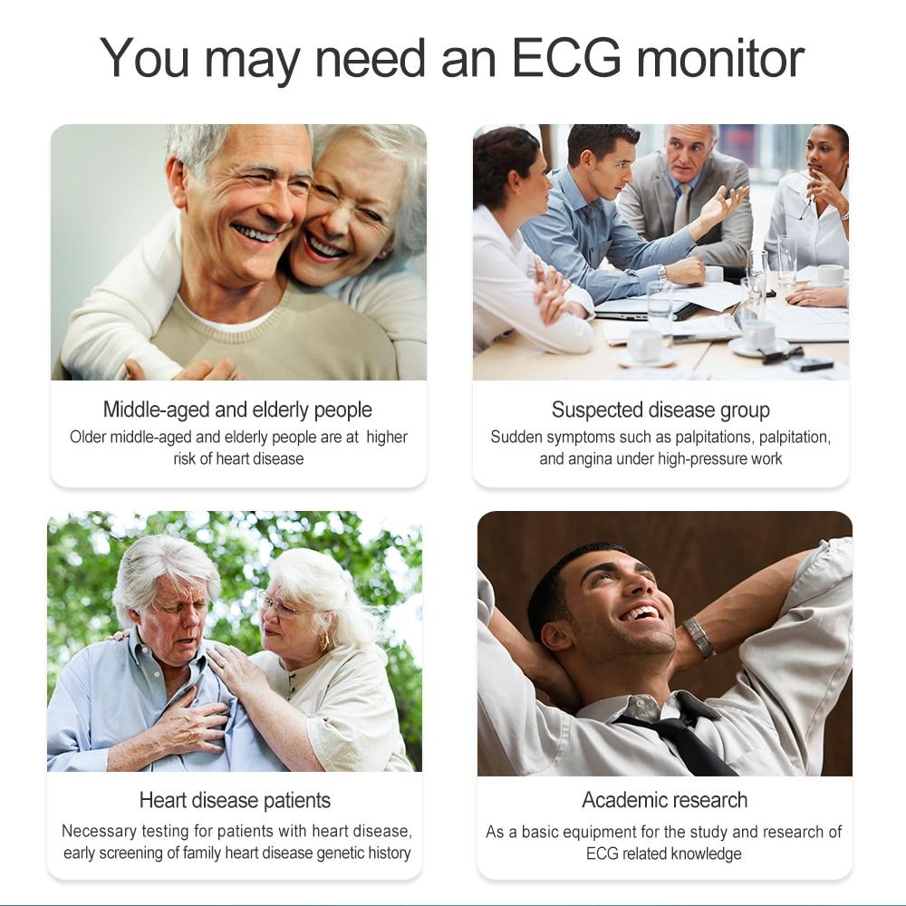 Heal Force Easy ECG Holter Monitor,Portable Household Heart EKG Handheld Heart Monitor with LCD Color Screen