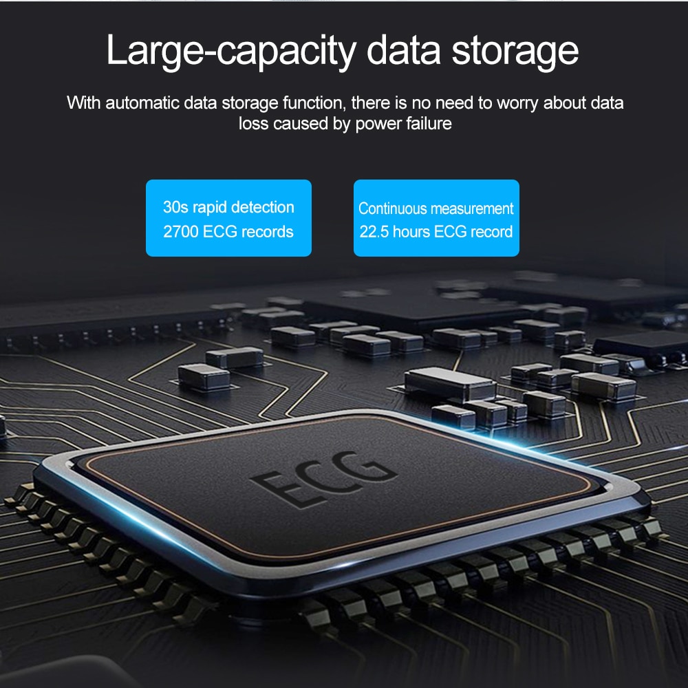 Heal Force Easy ECG Holter Monitor,Portable Household Heart EKG Handheld Heart Monitor with LCD Color Screen