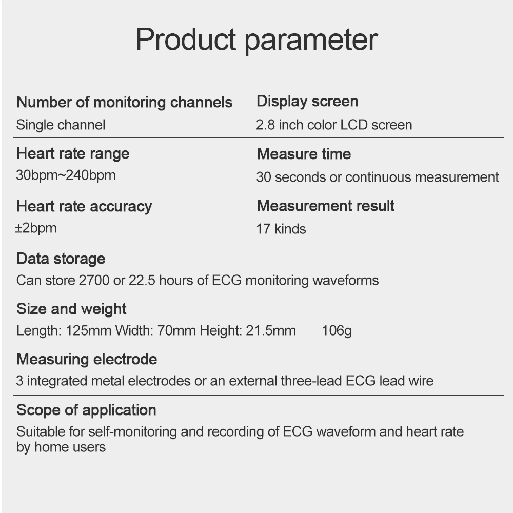 Heal Force Easy ECG Holter Monitor,Portable Household Heart EKG Handheld Heart Monitor with LCD Color Screen