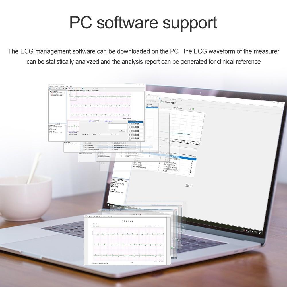 Heal Force Easy ECG Holter Monitor,Portable Household Heart EKG Handheld Heart Monitor with LCD Color Screen